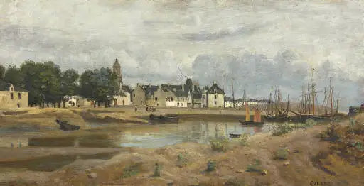 Een zeehaven in Bretagne - Jean-Baptiste Camille Corot
