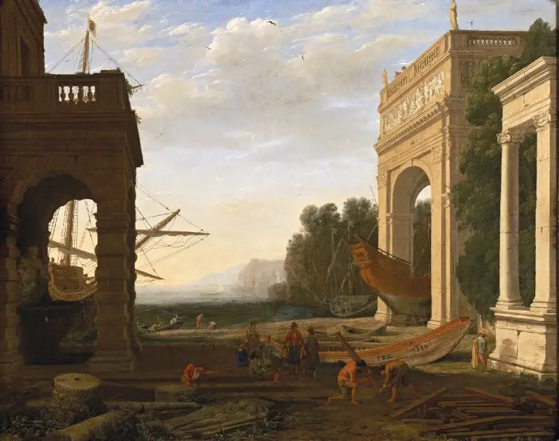 Een mediterraan zeehaven, met schepen - Claude Lorrain