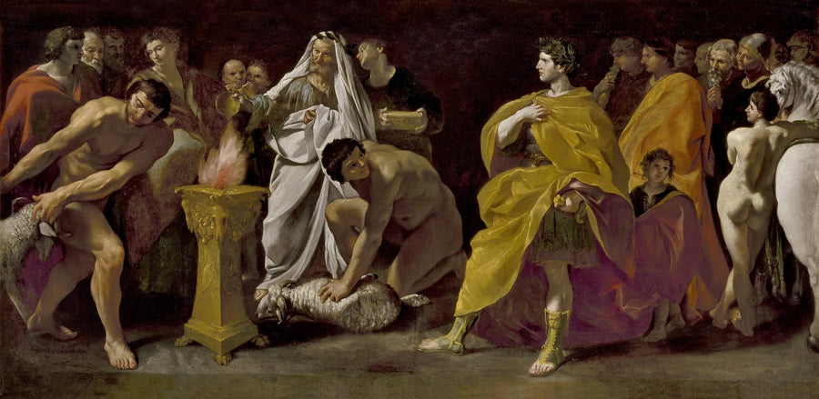 Een priester die offert voor een Romeinse keizer - Giovanni Lanfranco