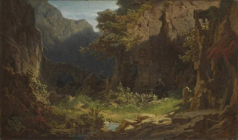 Een kluizenaar die viool speelt - Carl Spitzweg