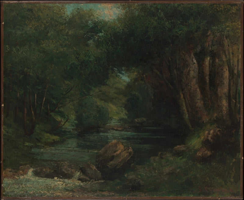 Een beekje in het bos - Gustave Courbet