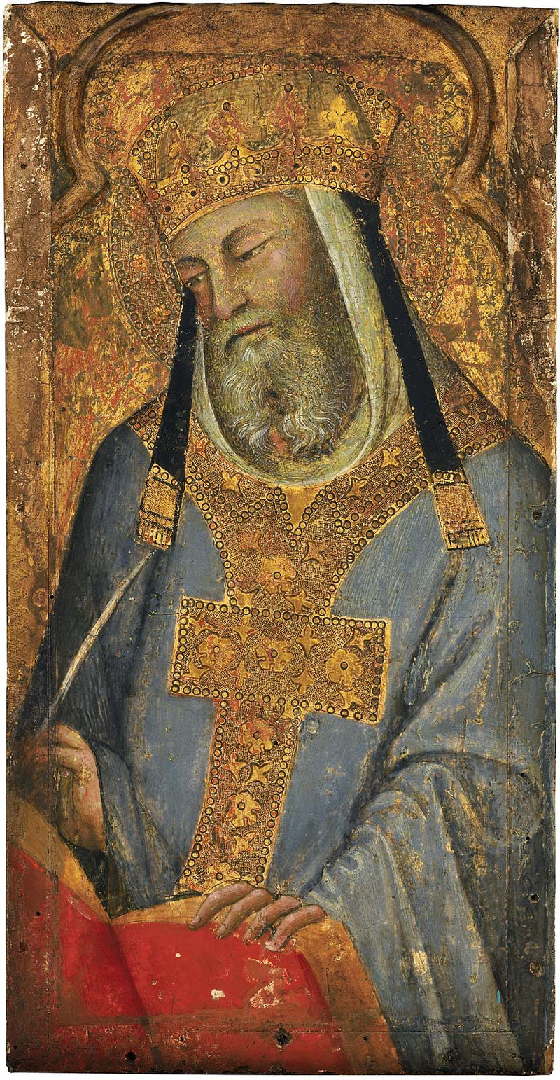 Een Heilige Paus (Heilige Gregorius de Grote?) - Bartolo di Fredi