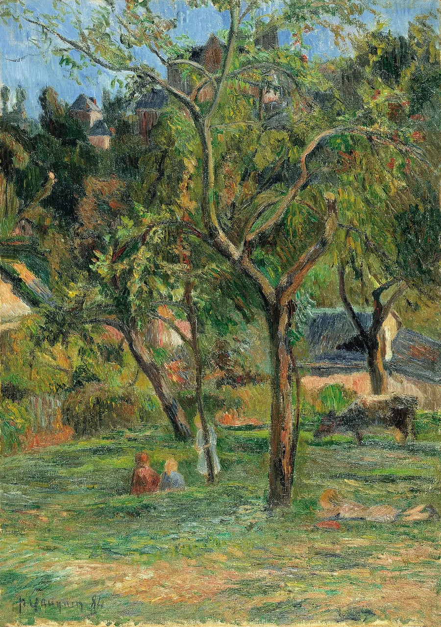 Een Boomgaard onder de kerk van Bihorel - Paul Gauguin