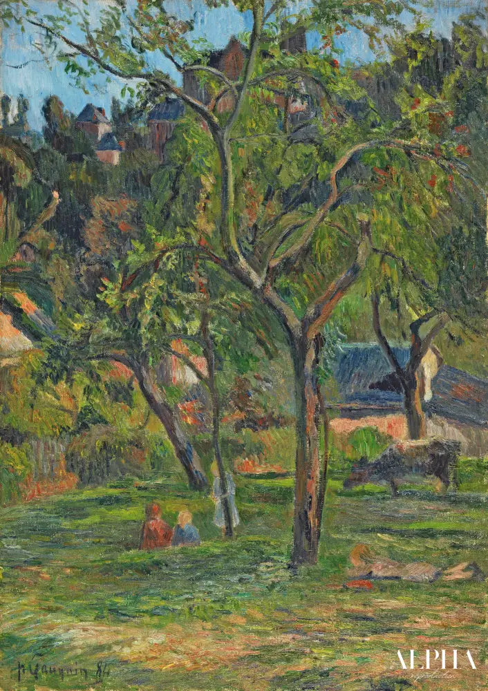 Un verger sous l'église de Bihorel - Paul Gauguin - Reproductions de tableaux et peintures haut de gamme