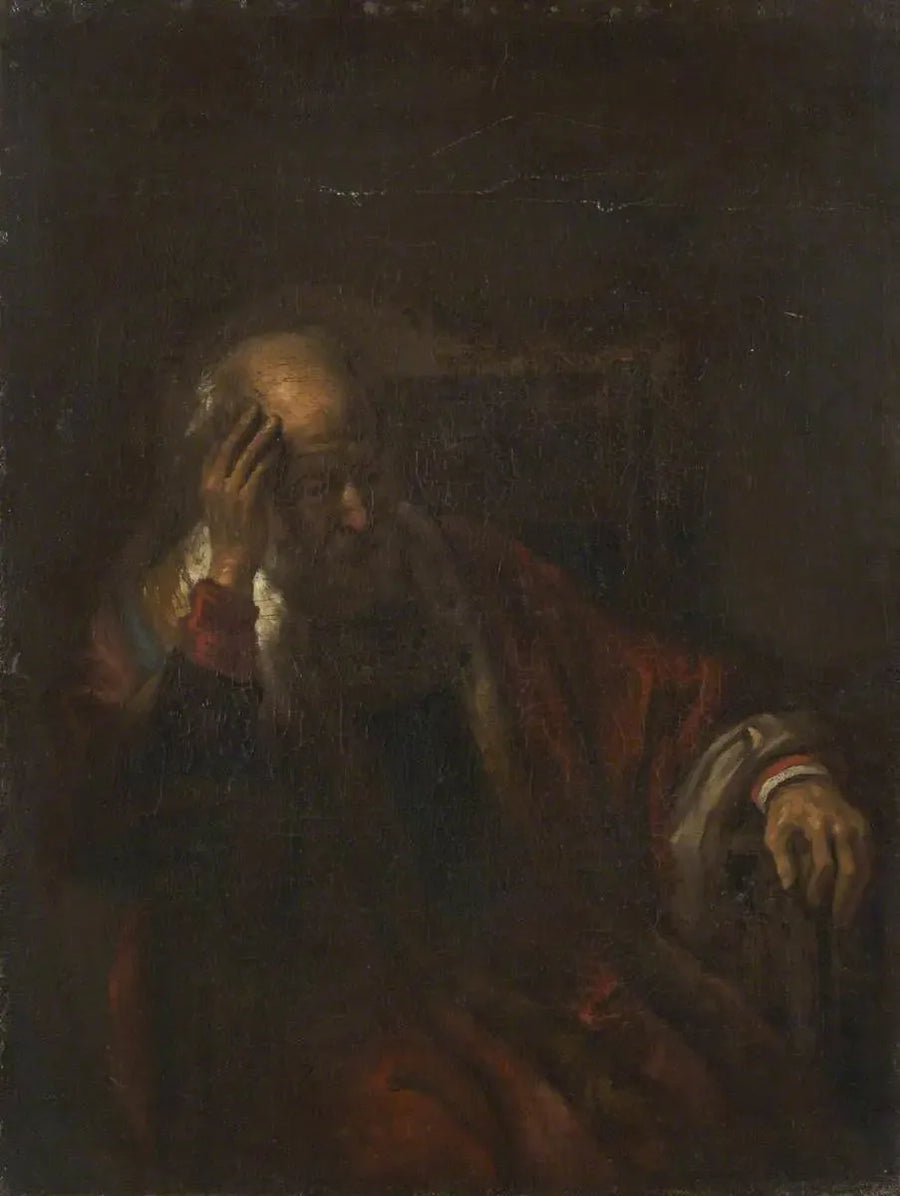 Een oude man in een fauteuil - Rembrandt