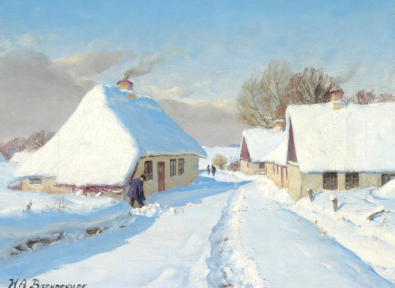 Een dorp bedekt met sneeuw. - H. A. Brendekilde

Source:
Un village couvert de neige. - H. A. Brendekilde