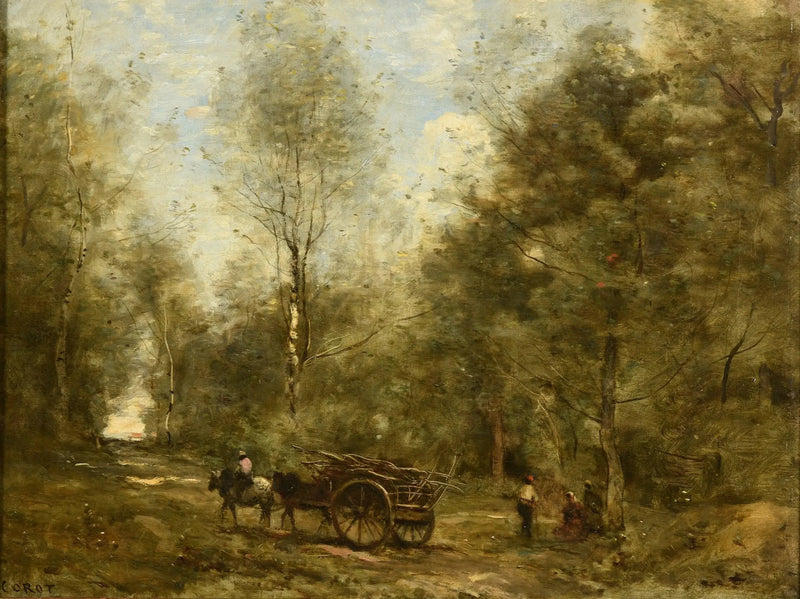 Een laan in het bos van Wagnonville - Jean-Baptiste Camille Corot