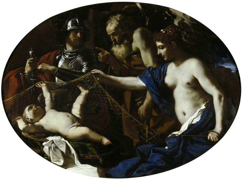 Een allegorie met Venus, Mars, Cupido en de Tijd - Guercino