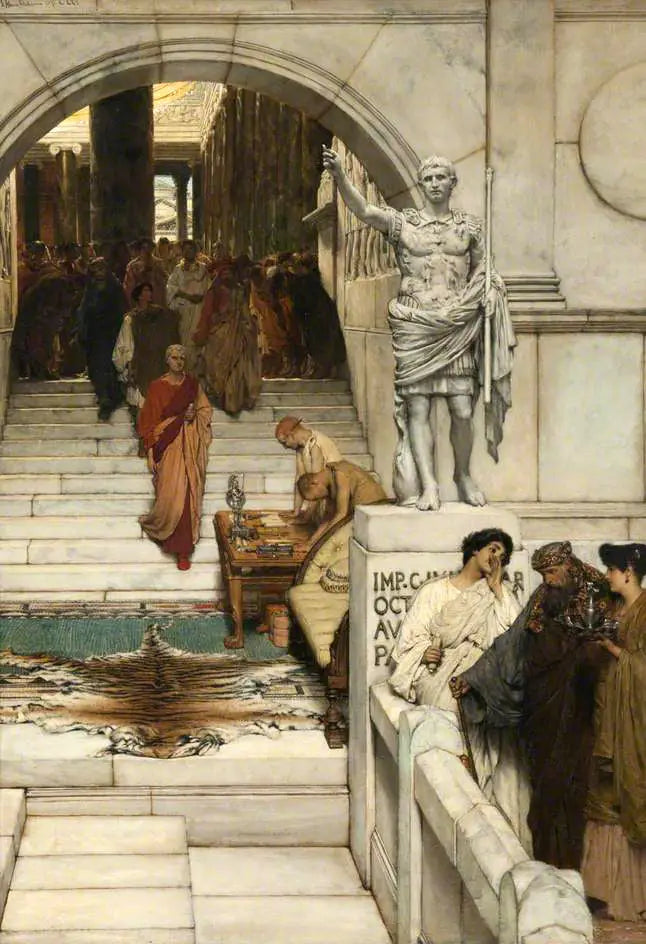 Een publiek bij Agrippa - Lawrence Alma-Tadema