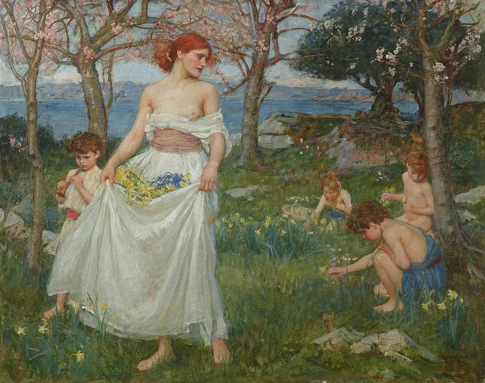 Une chanson du printemps - John William Waterhouse image 1 reproduction d’œuvre d’art à l’huile