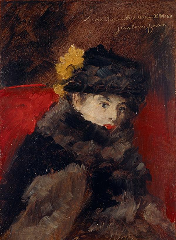 Een dame met een bontjas - Jean-Louis Forain