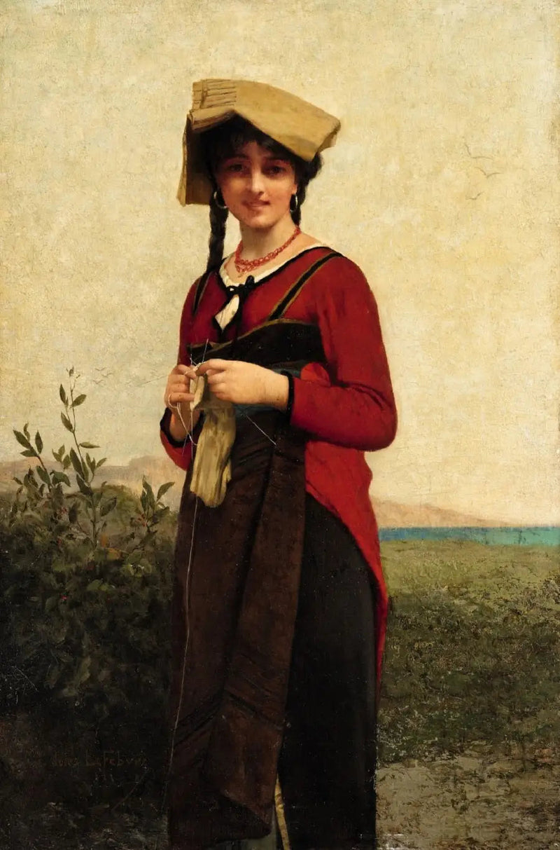 Een Italiaanse dame die breit - Jules Lefebvre

Source:
Une dame italienne en train de tricoter - Jules Lefebvre