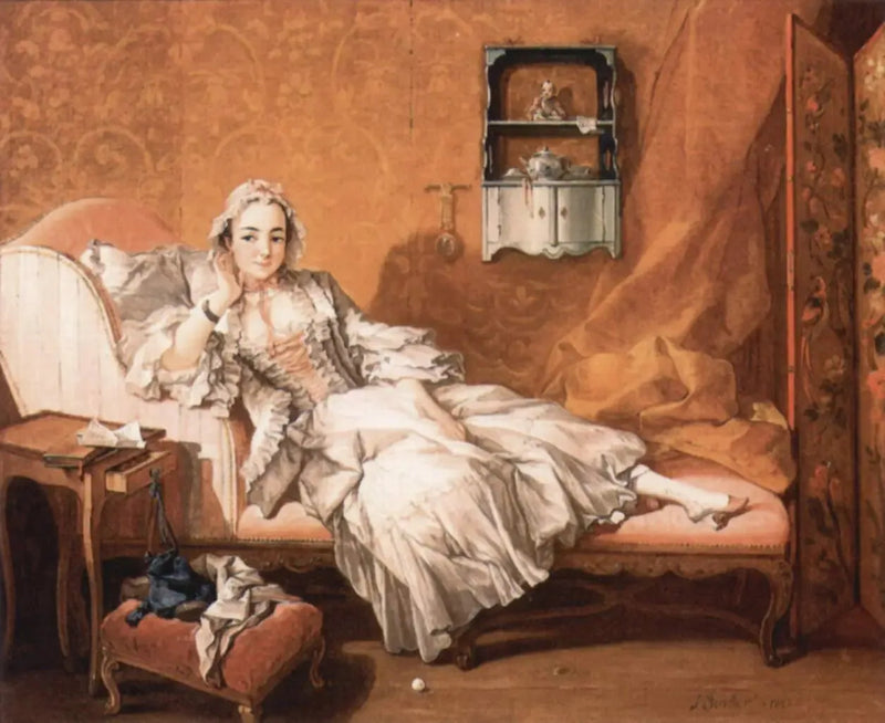 Een dame op haar rustbed - François Boucher