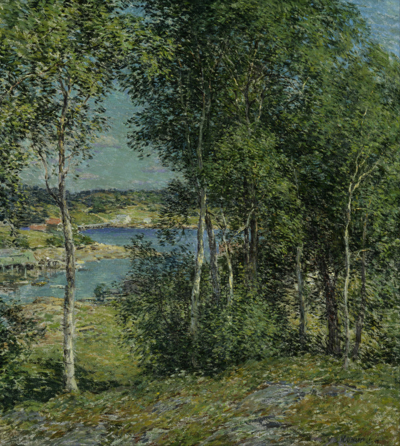Een familie van berkenbomen - Willard Metcalf