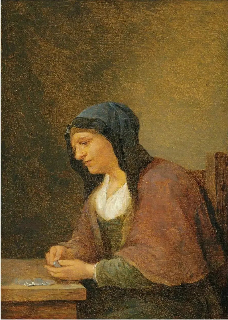 Een vrouw die geld telt - David Teniers de Jonge

Source:
Une femme comptant de l'argent - David Teniers le Jeune