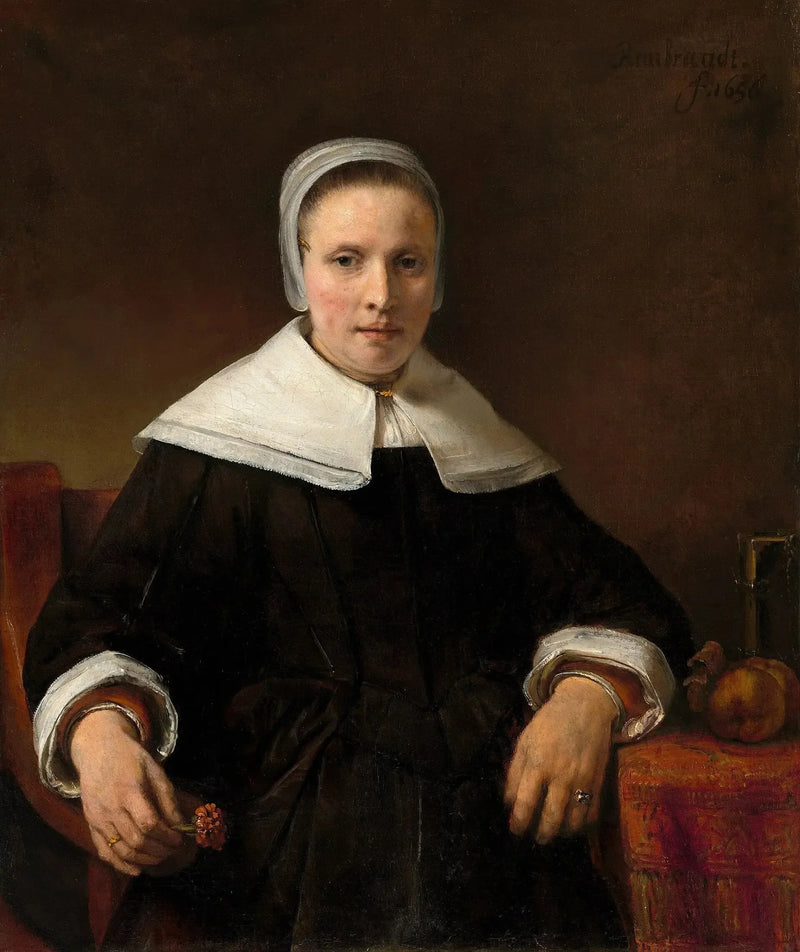 Een vrouw met een roos - Rembrandt
