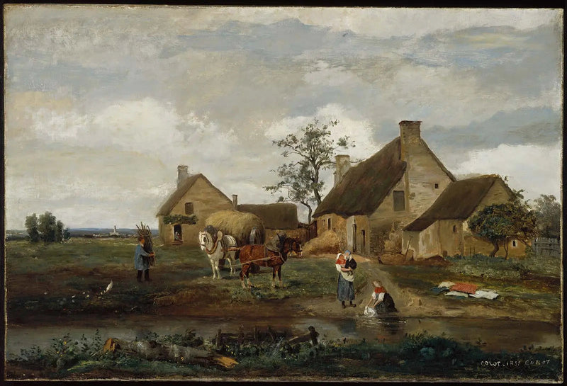Een boerderij in de Nièvre - Jean-Baptiste Camille Corot