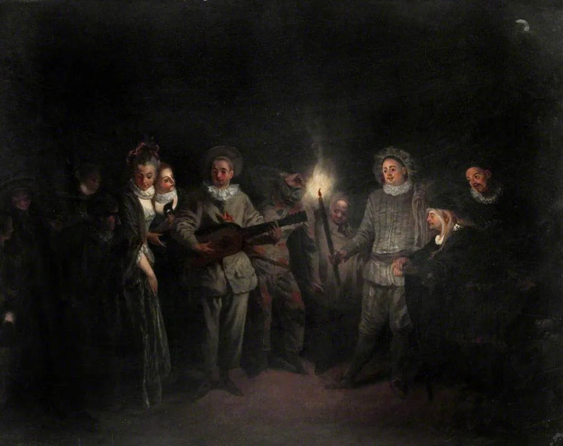 Een muzikale feest (De liefde in het Italiaanse theater) - Antoine Watteau