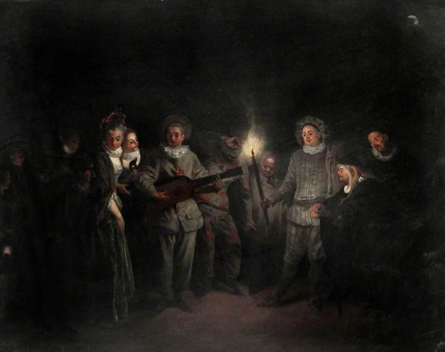 Een muzikale feest (De liefde in het Italiaanse theater) - Antoine Watteau