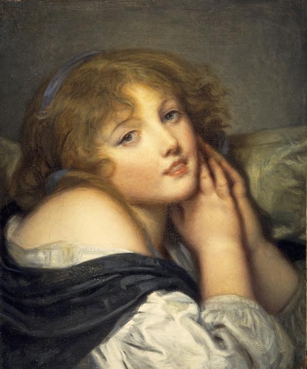 Een meisje met gevouwen handen - Jean-Baptiste Greuze