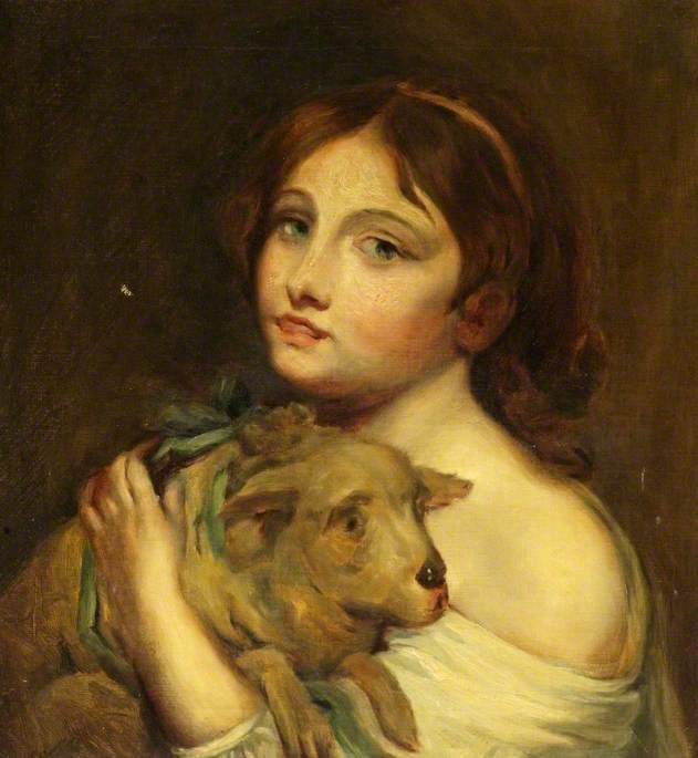 Een meisje met een lam - Jean-Baptiste Greuze