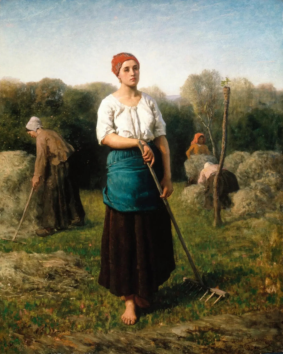 Een meisje met een hark - Jules Breton