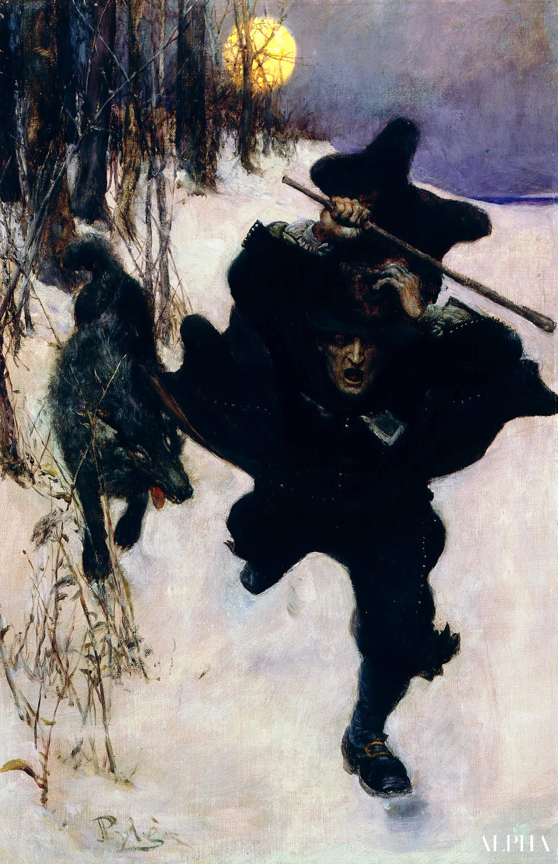 Een keer achtervolgde het Dr. Wilkerson de stad zelf in - Howard Pyle - Reproducties van hoogwaardige schilderijen en schilderijen