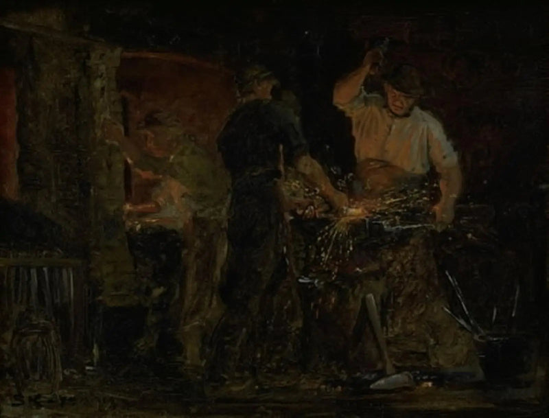 Een smederij in Hornbæk - Peder Severin Krøyer