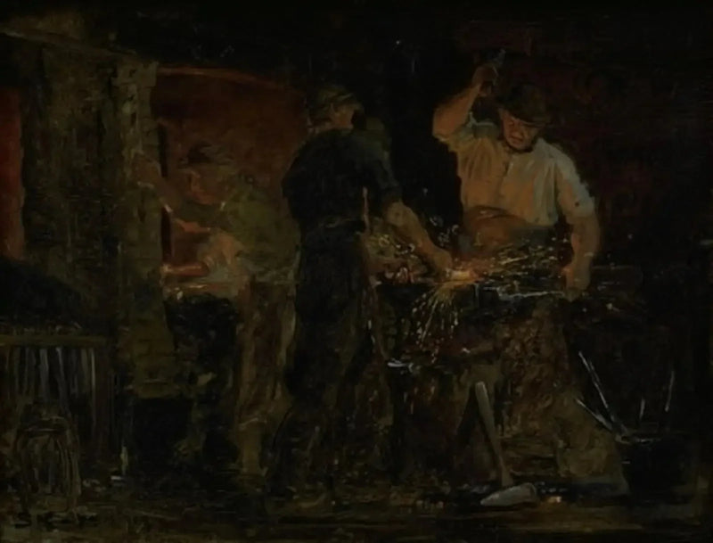 Een smederij in Hornbæk - Peder Severin Krøyer