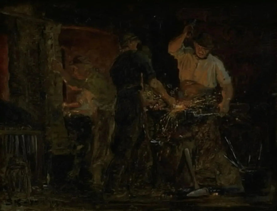 Een smederij in Hornbæk - Peder Severin Krøyer