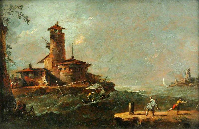 Een eiland in de lagune - Francesco Guardi