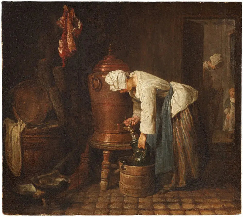Een jong meisje dat water uit een fontein haalt - Jean Simeón Chardin