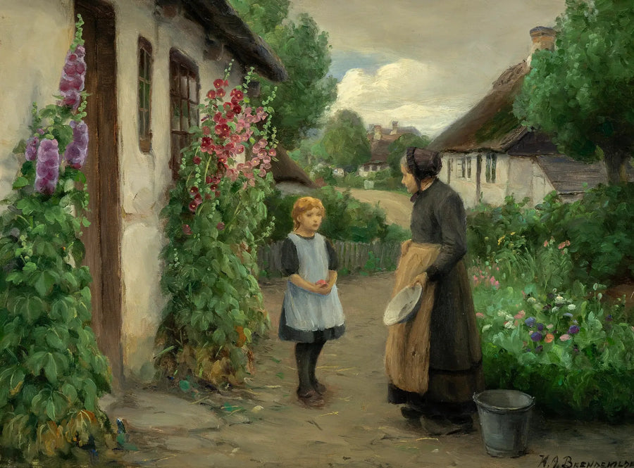 Een zomerdag op het dorp met een meisje en een oudere vrouw. - H. A. Brendekilde

Source:
Une journée d'été au village avec une petite fille et une femme âgée. - H. A. Brendekilde
