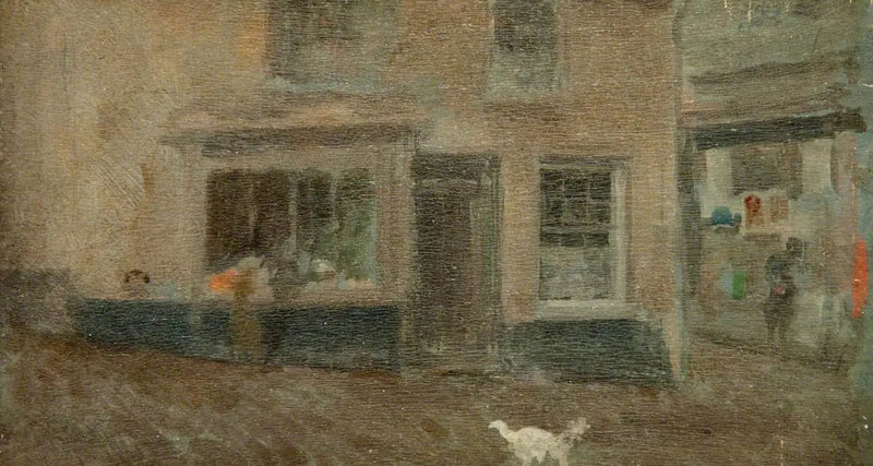 Een grijze notitie: Dorpsstraat, januari - James Abbott McNeill Whistler