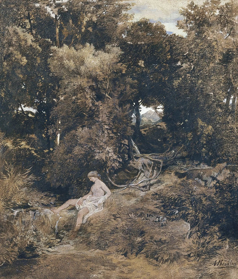 Een nimf bij de fontein (Pan, op jacht naar een nimf) - Arnold Böcklin

Source:
Une nymphe à la fontaine (Pan, À la poursuite d'une nymphe) - Arnold Böcklin