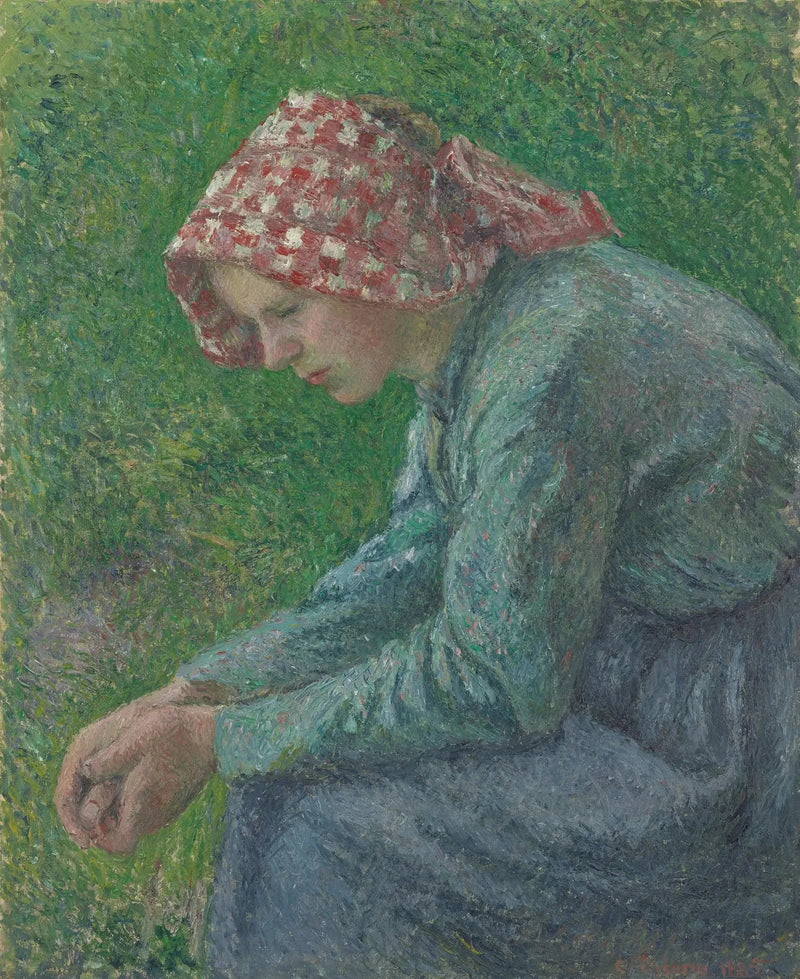 Een zittende boerin - Camille Pissarro