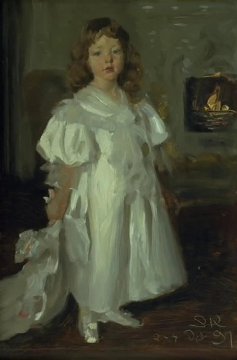 Een klein meisje, Helga Melchior, in een lange jurk - Peder Severin Krøyer