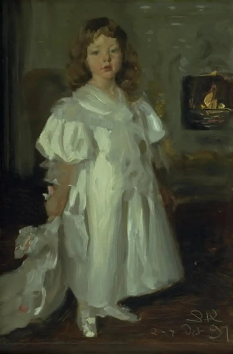 Een klein meisje, Helga Melchior, in een lange jurk - Peder Severin Krøyer