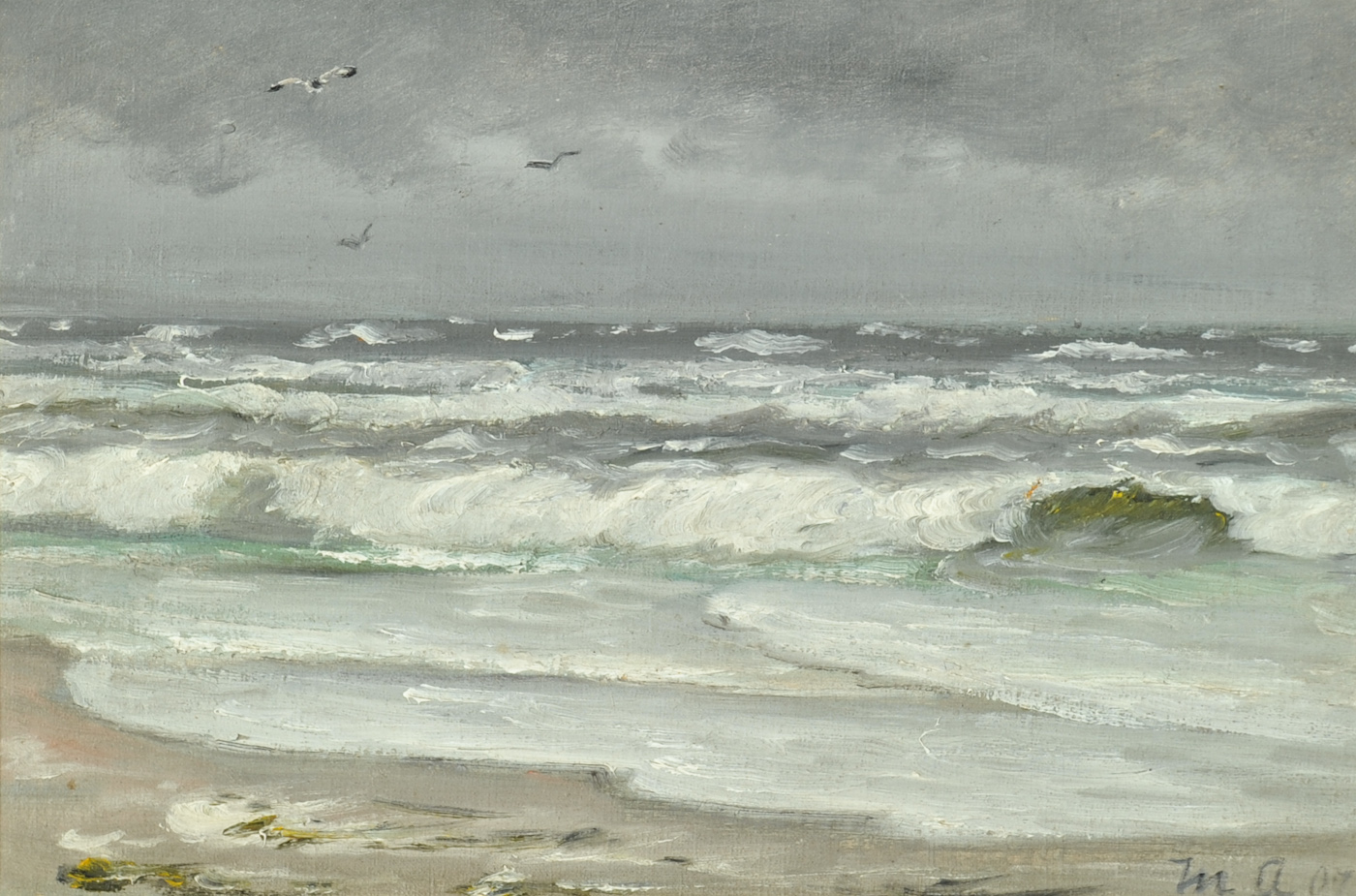 Une plage et un paysage marin. - Michael Peter Ancher image 1 reproduction de peinture à l’huile