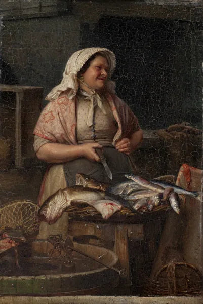 Een viswinkel - Carl Heinrich Bloch