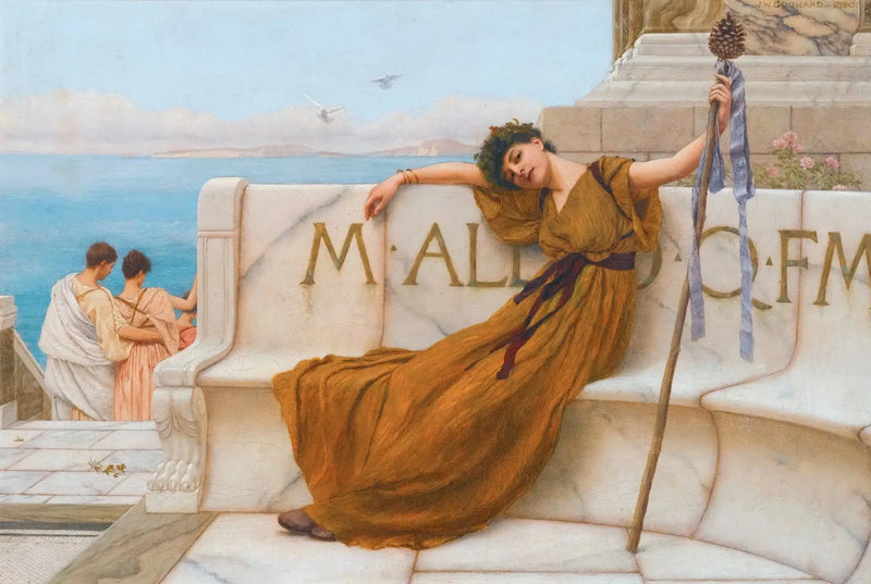 Een priesteres van Bacchus - John William Godward