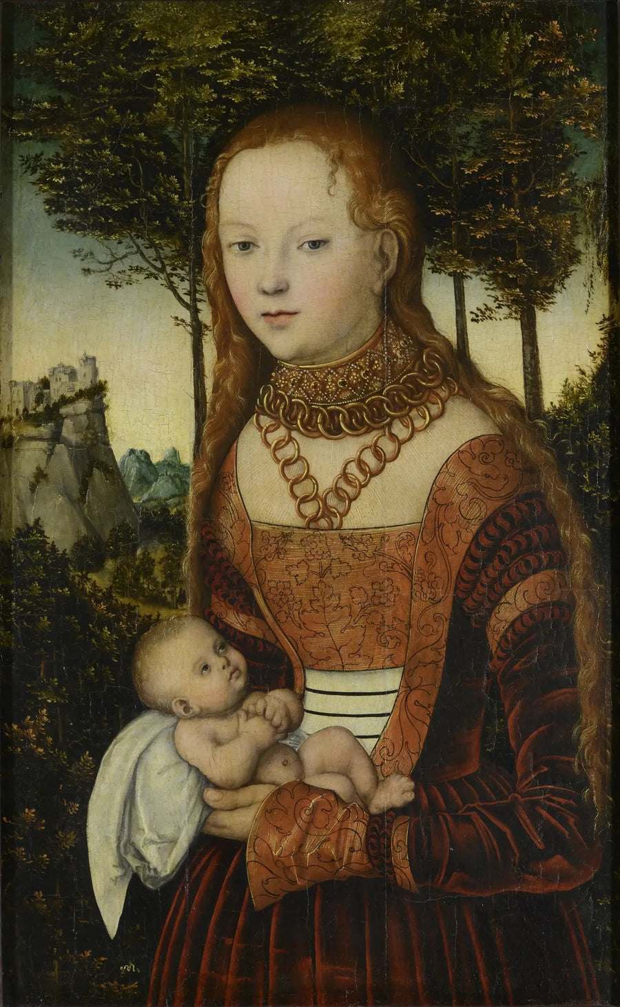 Een prinses verkracht door Sint Chrysostomos - Lucas Cranach de Oudere