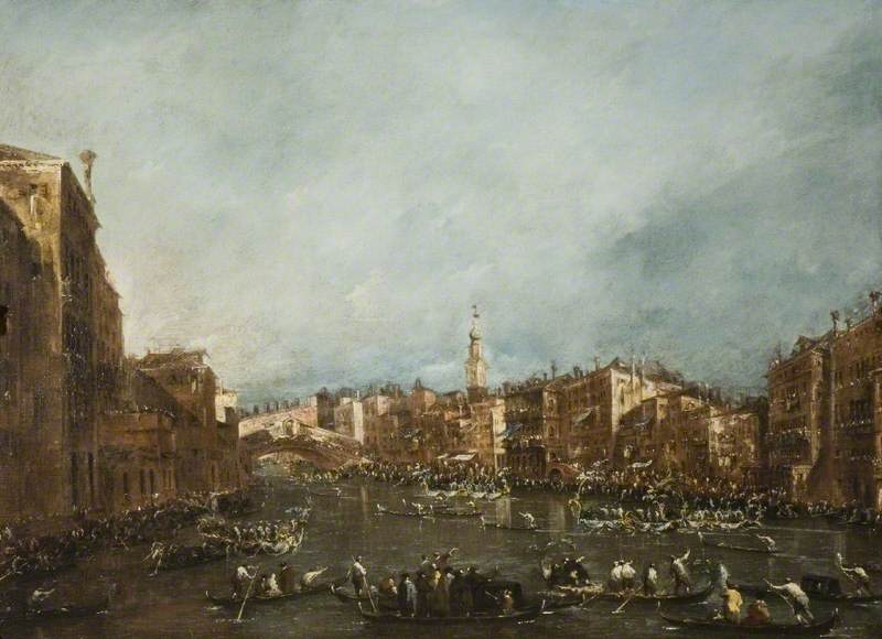 Een zeilwedstrijd op de Grote Gracht, Venetië - Francesco Guardi