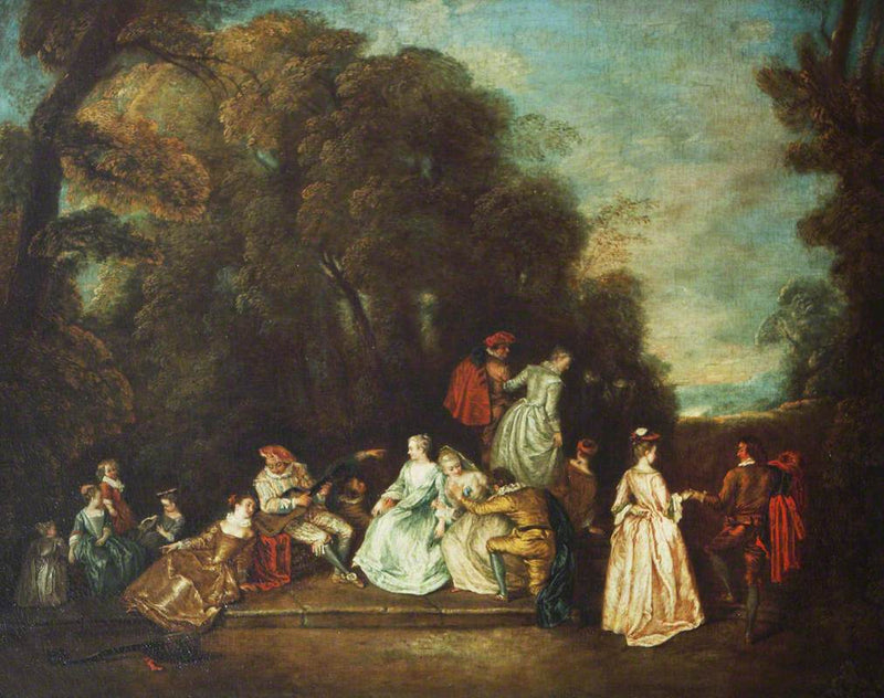 Een ontmoeting in het park - Antoine Watteau