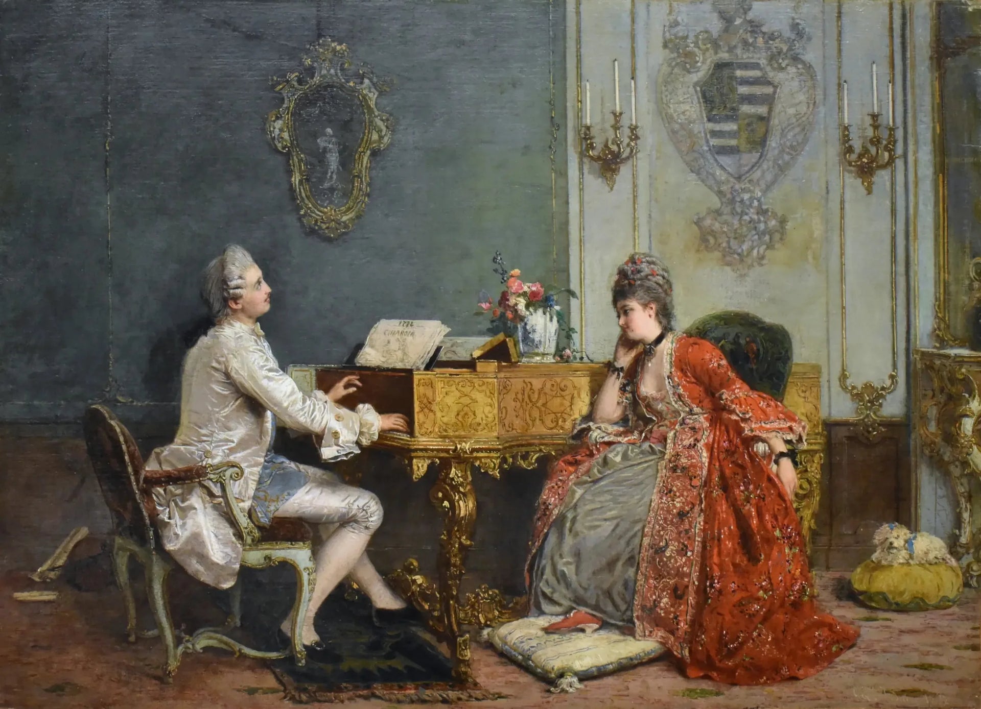 Une représentation privée - Gerolamo Induno image 1 copie de tableau peinte à la main