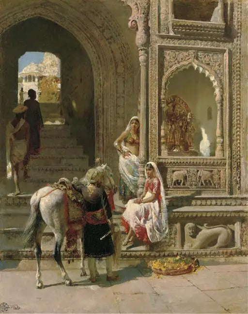 Een bijeenkomst bij de ingang van een tempel in Mathura - Edwin Lord Weeks

Source:
Une réunion à l'entrée d'un temple à Mathura - Edwin Lord Weeks