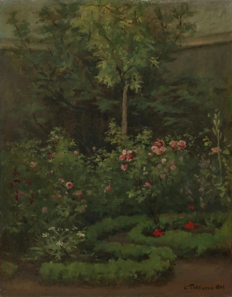 Een rozenhof - Camille Pissarro