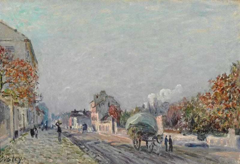 Een straat in Marly - Alfred Sisley