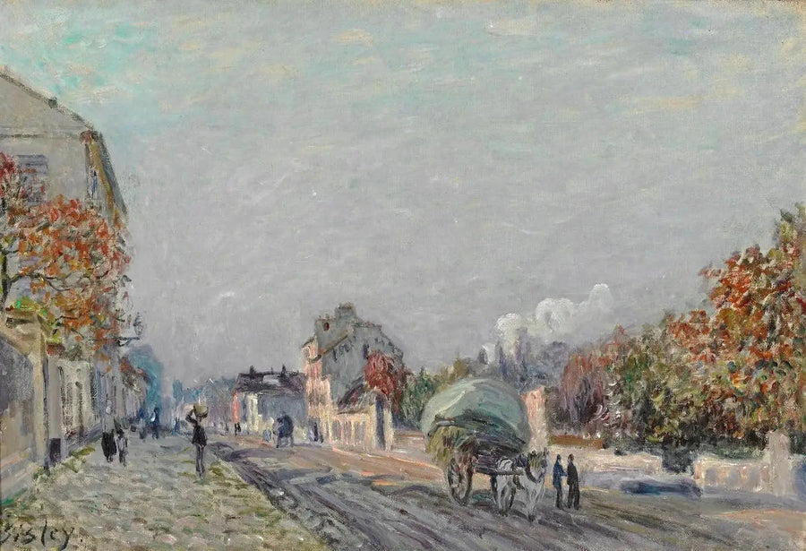 Een straat in Marly - Alfred Sisley