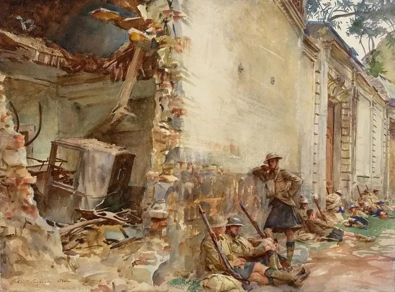 Een straat in Arras - John Singer Sargent